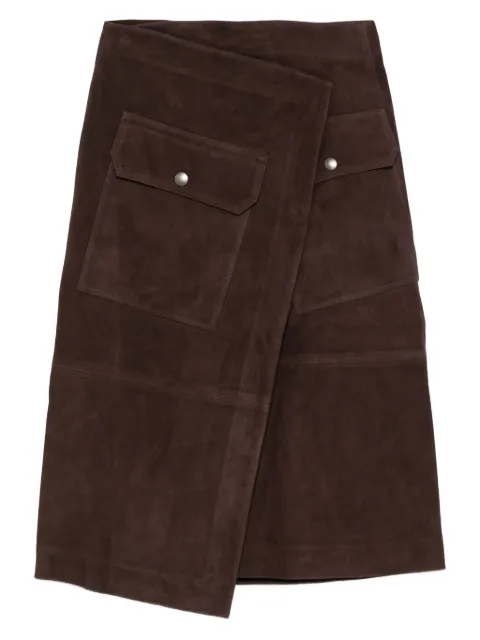 Co flap-pocket wrap skirt