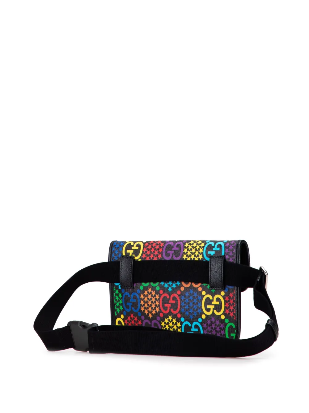 Pre-owned Gucci 2016-2025 Gg Supreme Psychedelic Belt Bag In Black