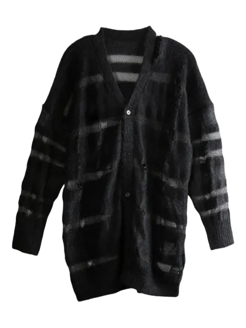 Yohji Yamamoto striped distressed cardigan