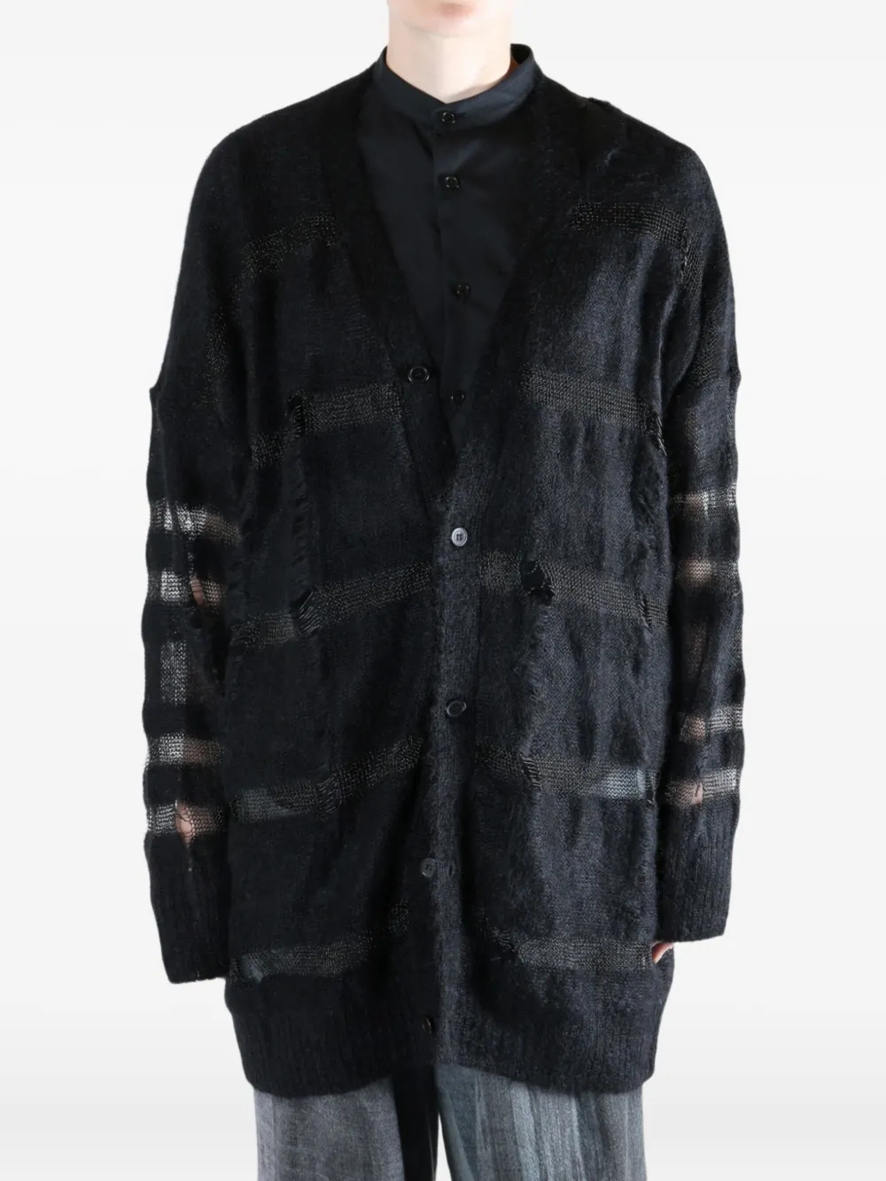 Yohji Yamamoto striped distressed cardigan | Cardigans | Image 2
