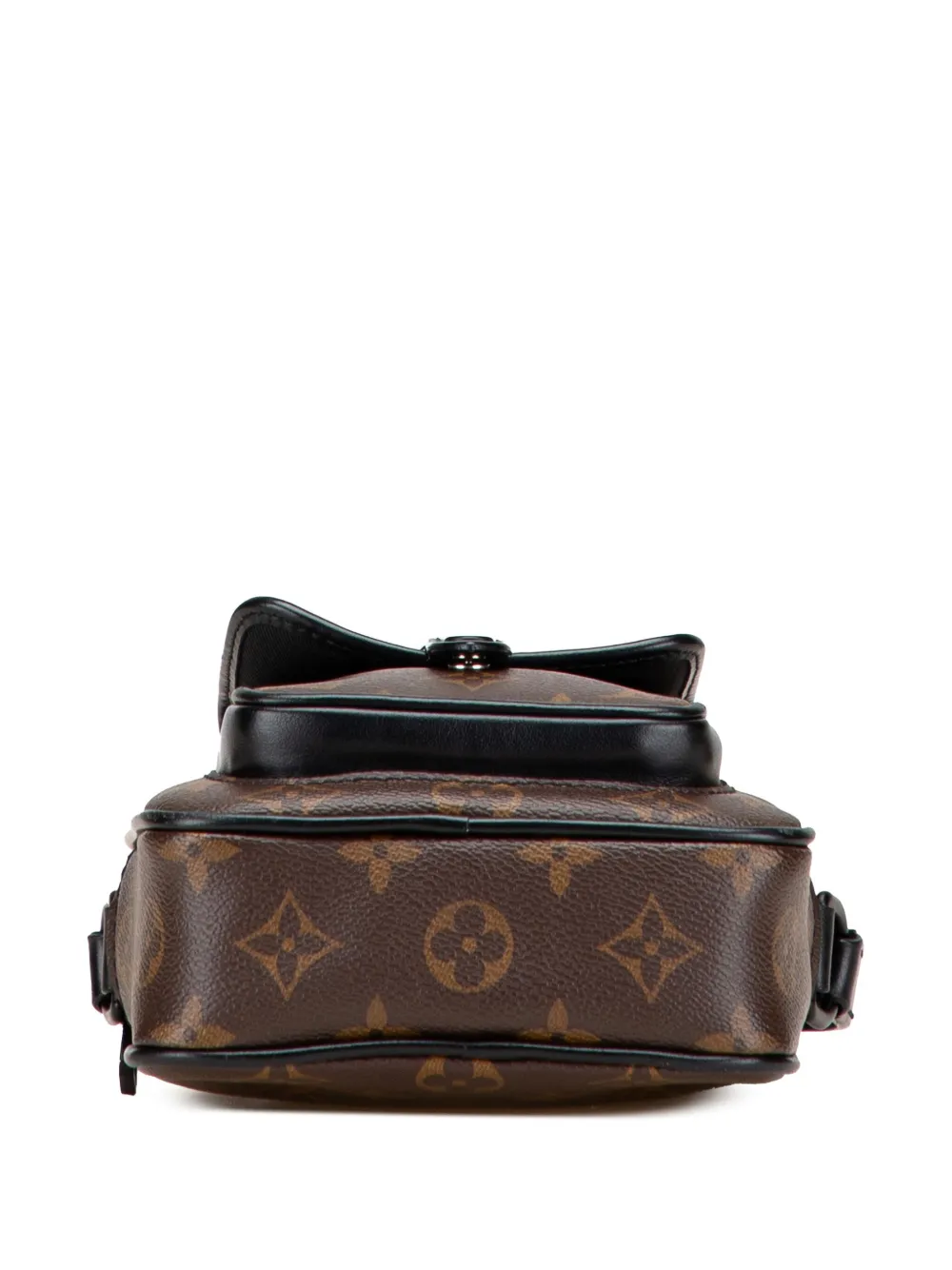 Pre-owned Louis Vuitton 2021-2025 Monogram Macassar Christopher Wearable Crossbody Bag In Black