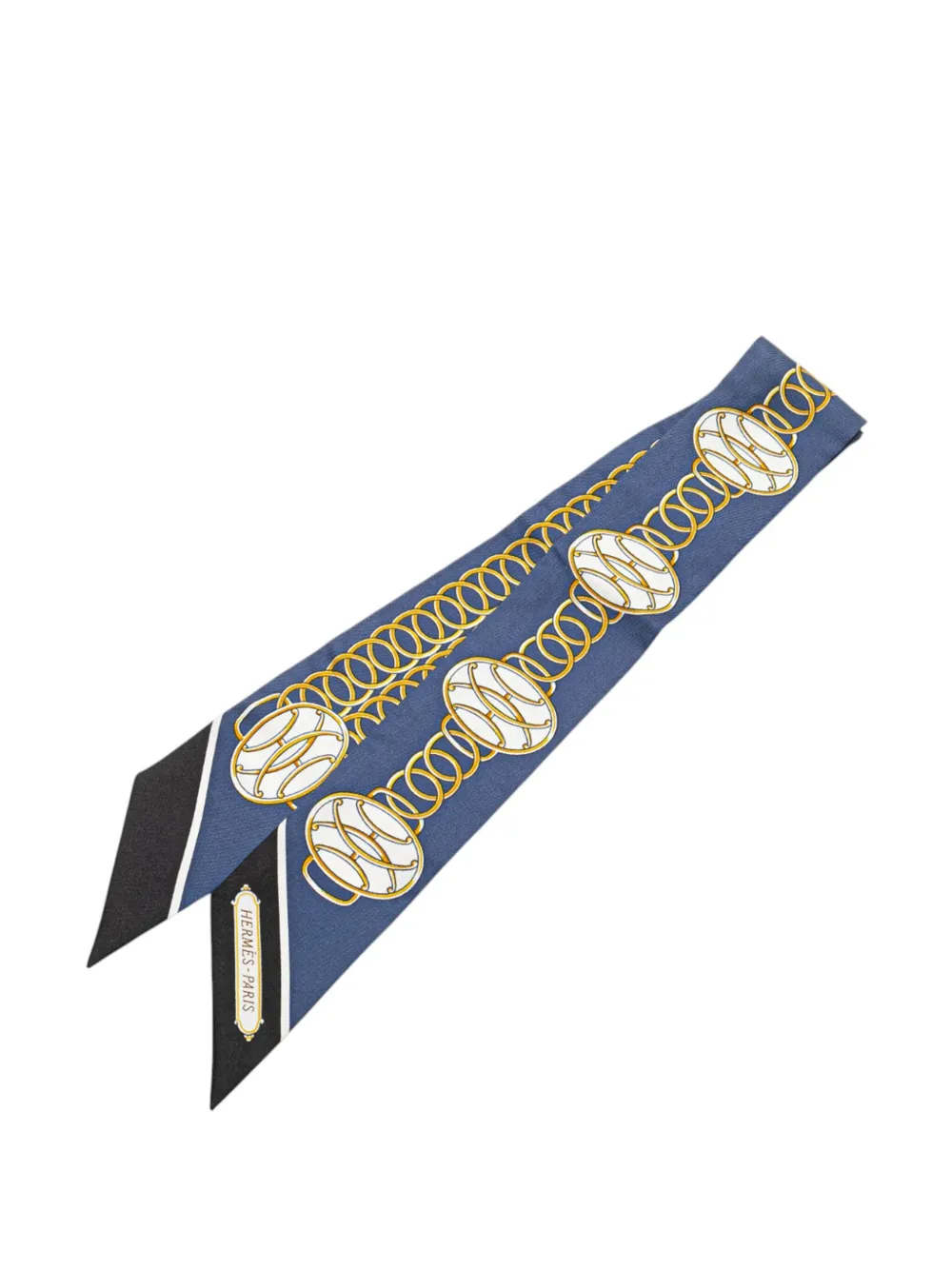 Pre-owned Hermes 2000-2020 Lift Profile Silk Twilly Scarf Scarves In Blue