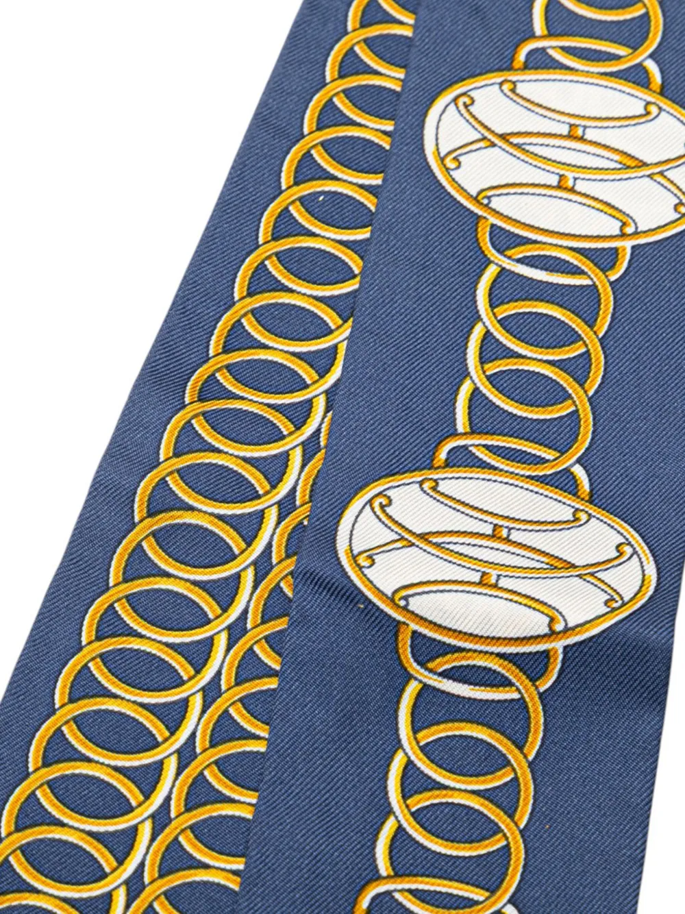 Pre-owned Hermes 2000-2020 Lift Profile Silk Twilly Scarf Scarves In Blue