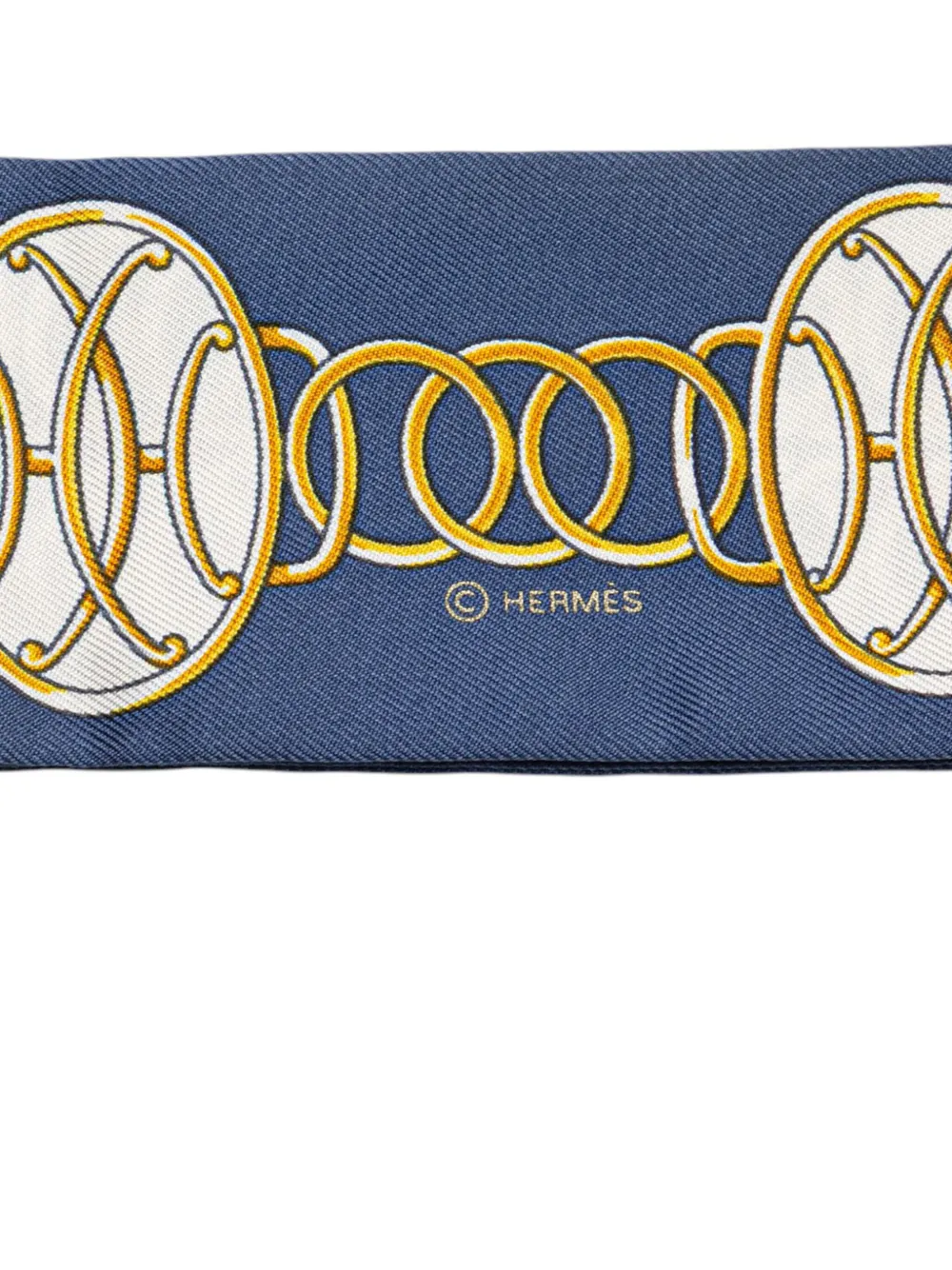 Pre-owned Hermes 2000-2020 Lift Profile Silk Twilly Scarf Scarves In Blue