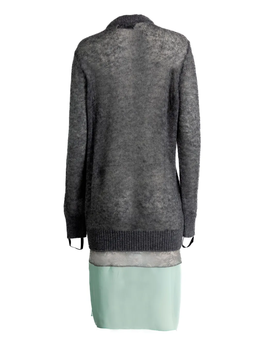 Coperni Ribbed Midi Dress In Gray
