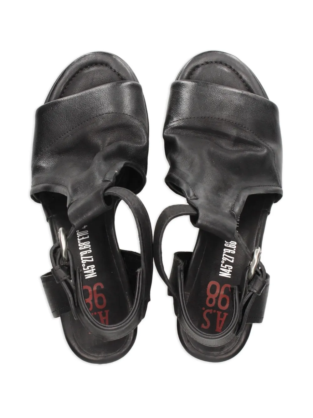 A.S.98 Sandalen met gespsluiting Zwart