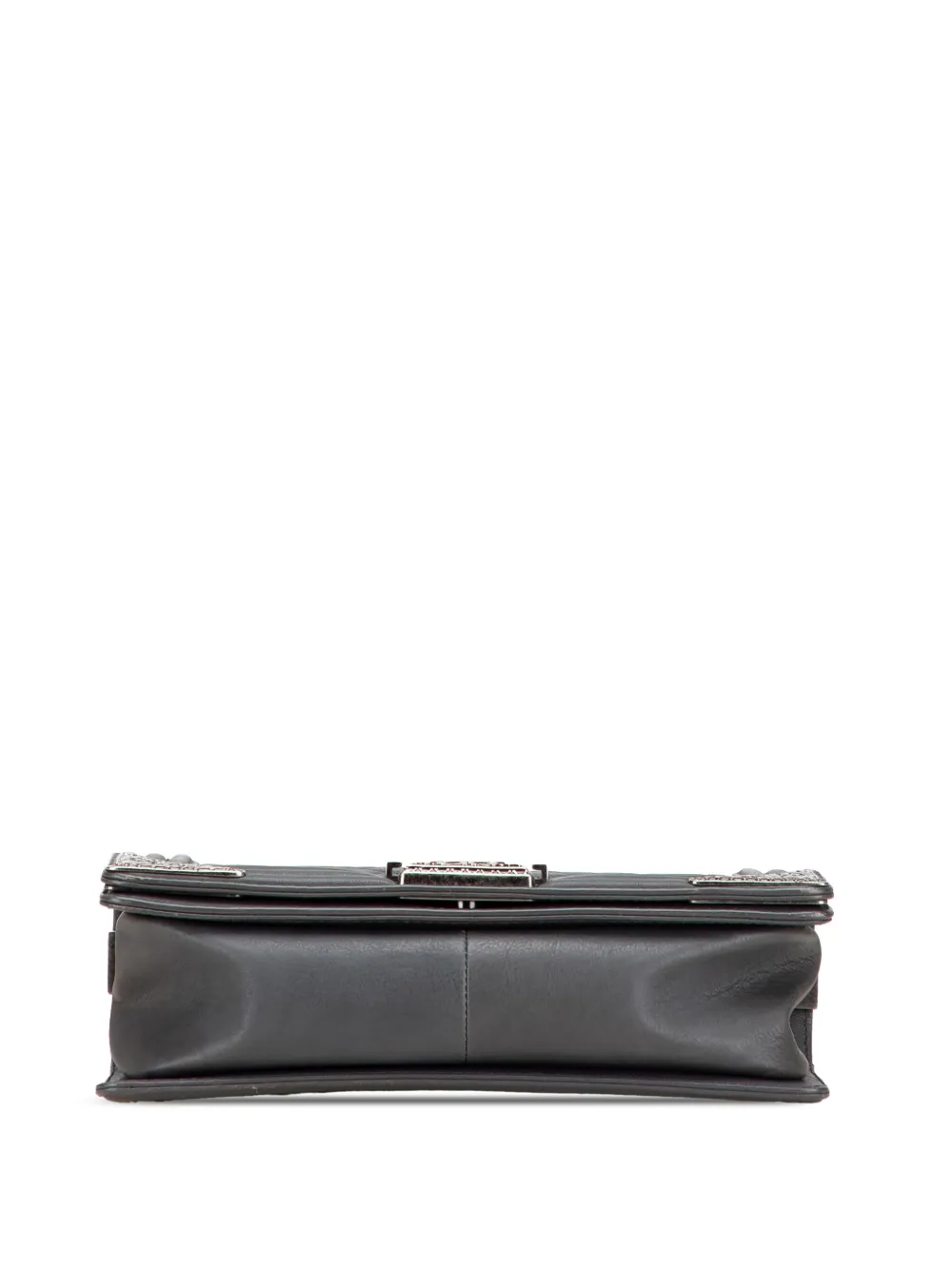 Pre-owned Chanel 2014 Paris-dallas Old Medium Quilted Calfskin Cowboy Boy Flap Shoulder Bag In Gray