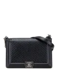 CHANEL Pre-Owned 2014-2015 Medium Chevron Calfskin Boy Flap crossbody bag - Black