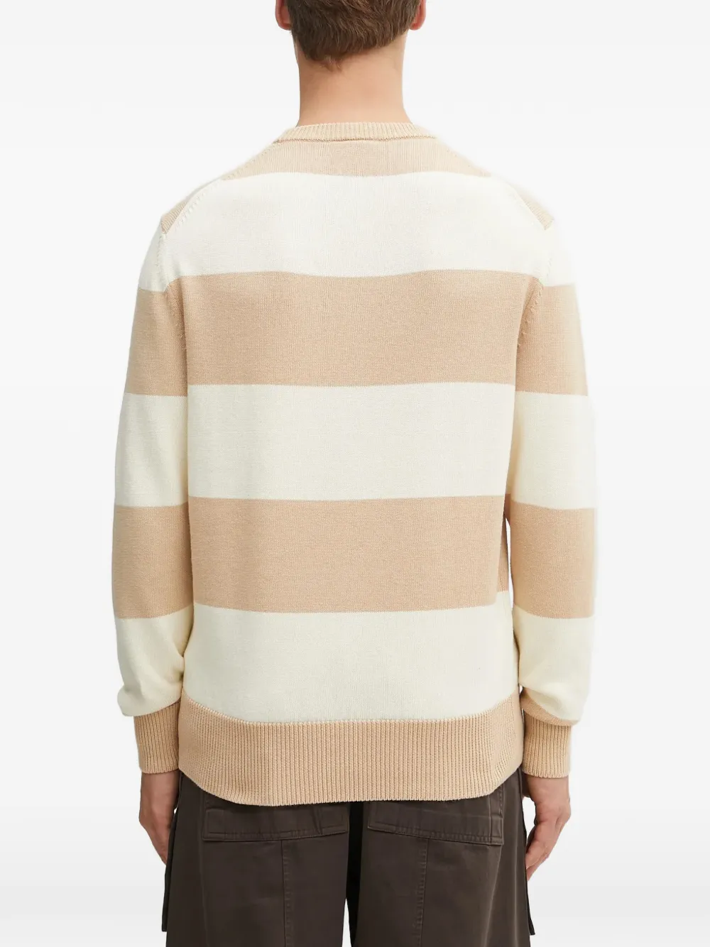  Lacoste Striped Badge Sweater - Neutrals 
