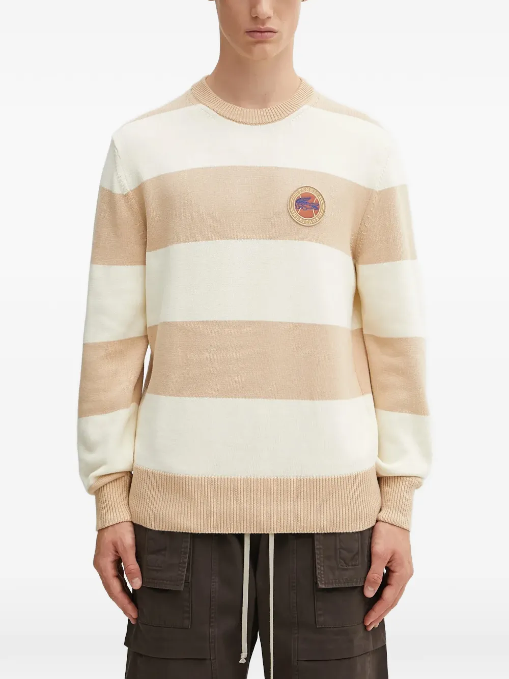 Lacoste striped badge sweater - Toni neutri