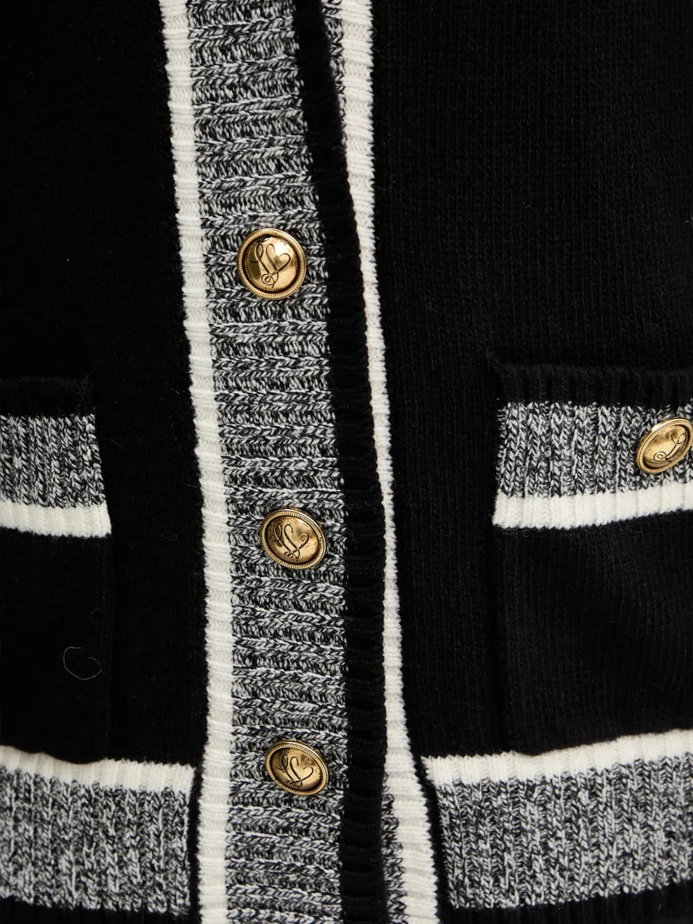 LUISA SPAGNOLI contrast-trim button-up cardigan Zwart