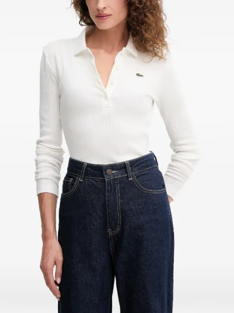 Lacoste ribbed buttoned long-sleeves polo shirt