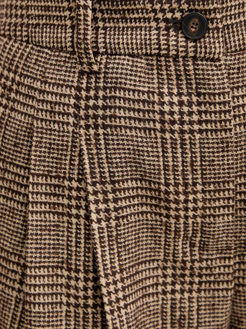 Luisa Spagnoli Ossana Check Pleated Trousers In Brown