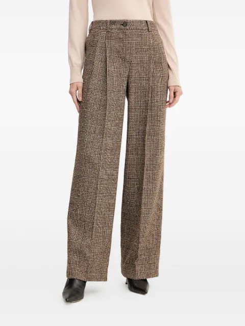 LUISA SPAGNOLI Ossana check pleated trousers
