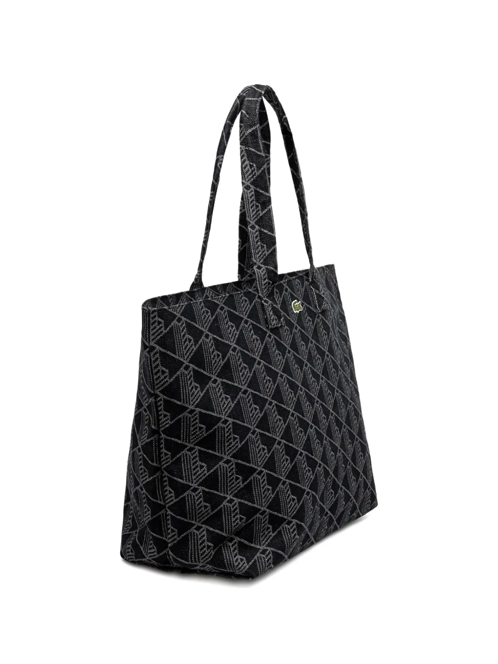 Lacoste Shopper met jacquard logo Zwart
