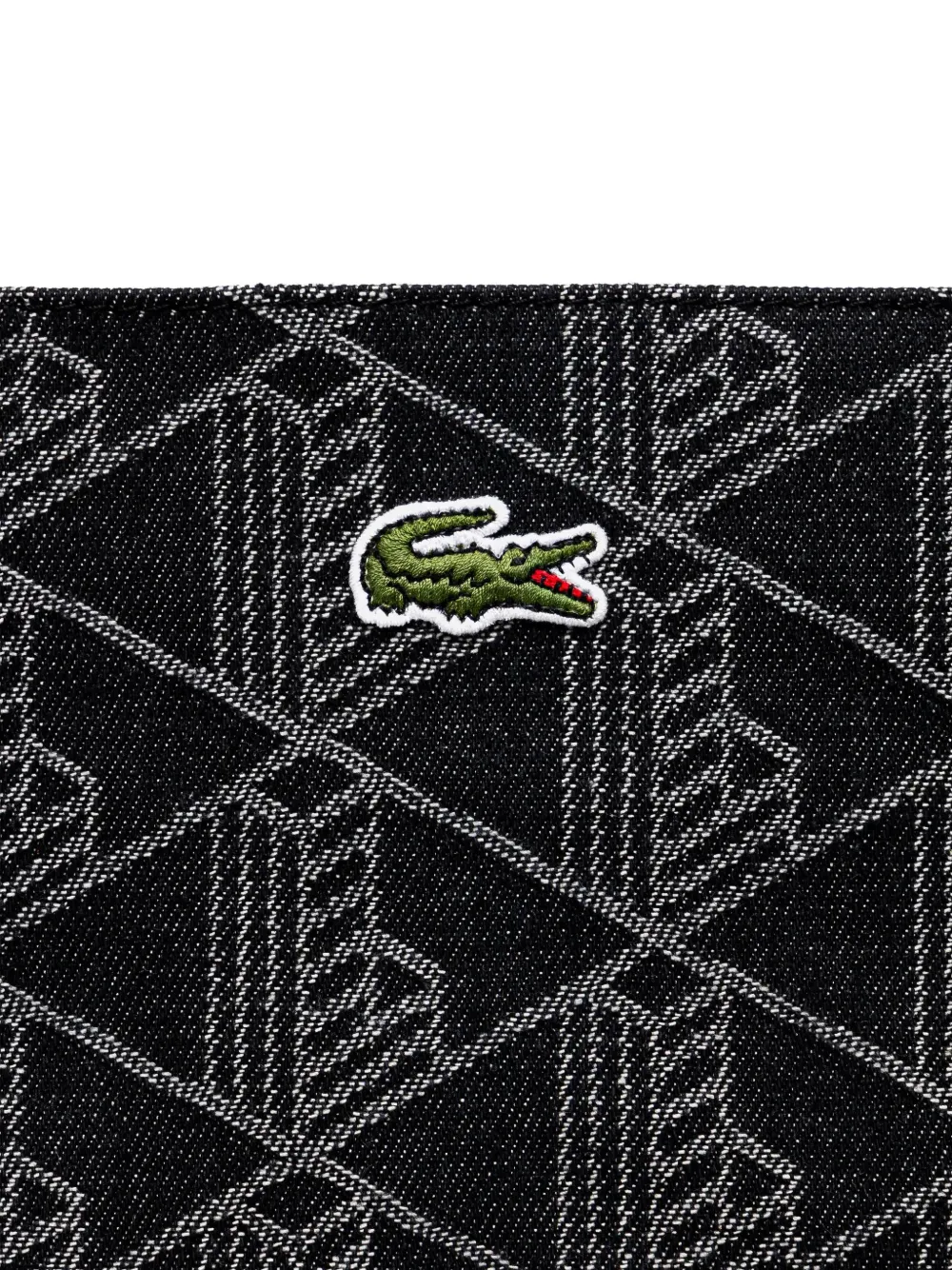Lacoste Shopper met jacquard logo Zwart