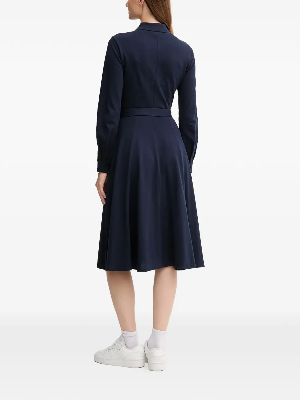  Lacoste Button Belted Midi Dress - Blue 