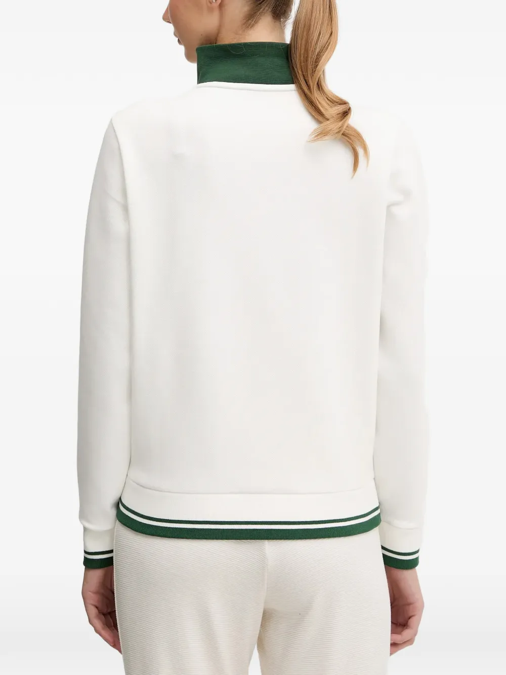  Lacoste Zip Mock-neck Sweater - White 