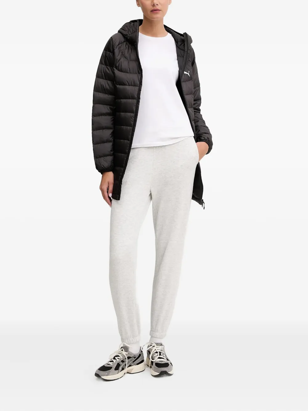 PUMA Donsjack met logodetail en capuchon Zwart