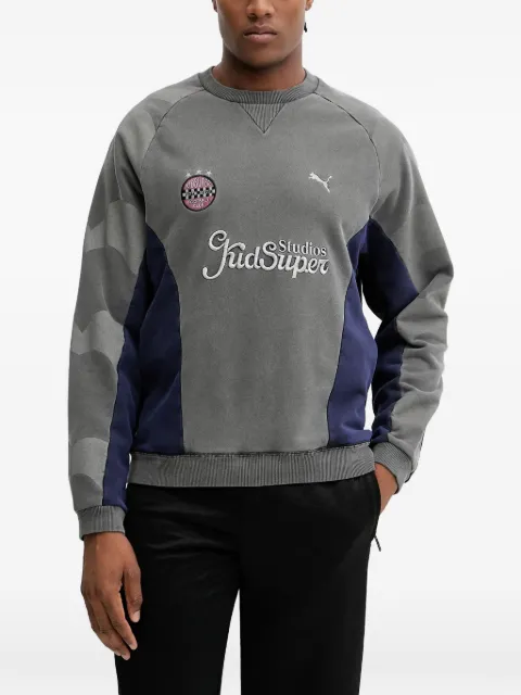 PUMA x Kidsuper colour-block logo-embroidered sweatshirt