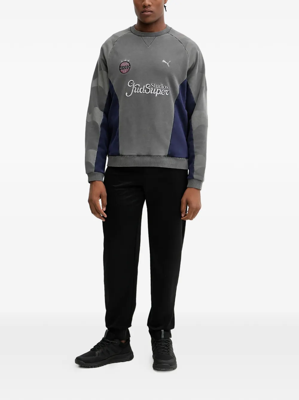PUMA x Kidsuper sweater met geborduurd logo en colourblocking Grijs