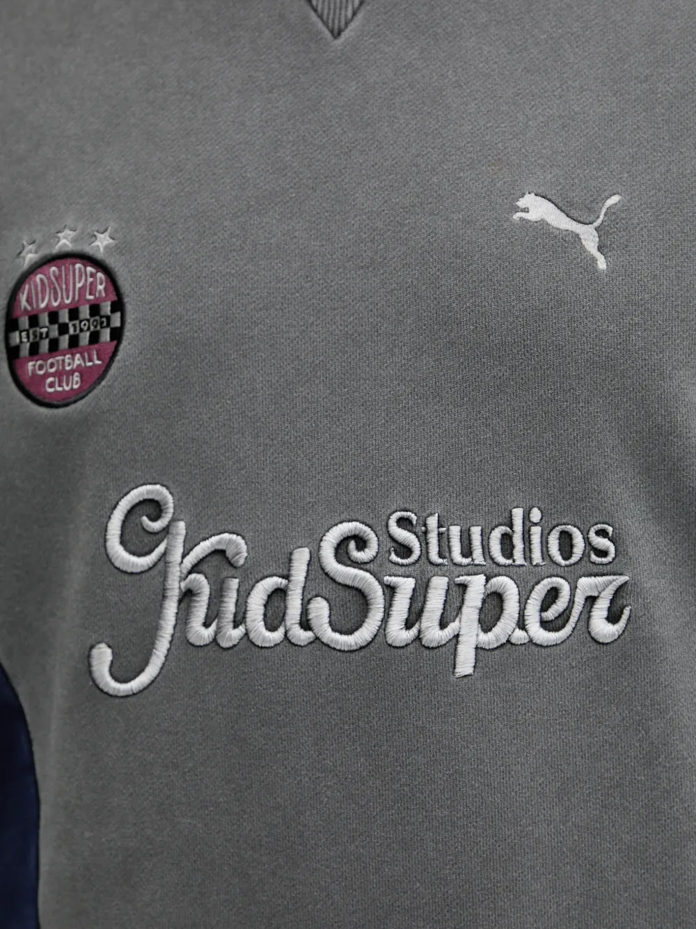 PUMA x Kidsuper sweater met geborduurd logo en colourblocking Grijs