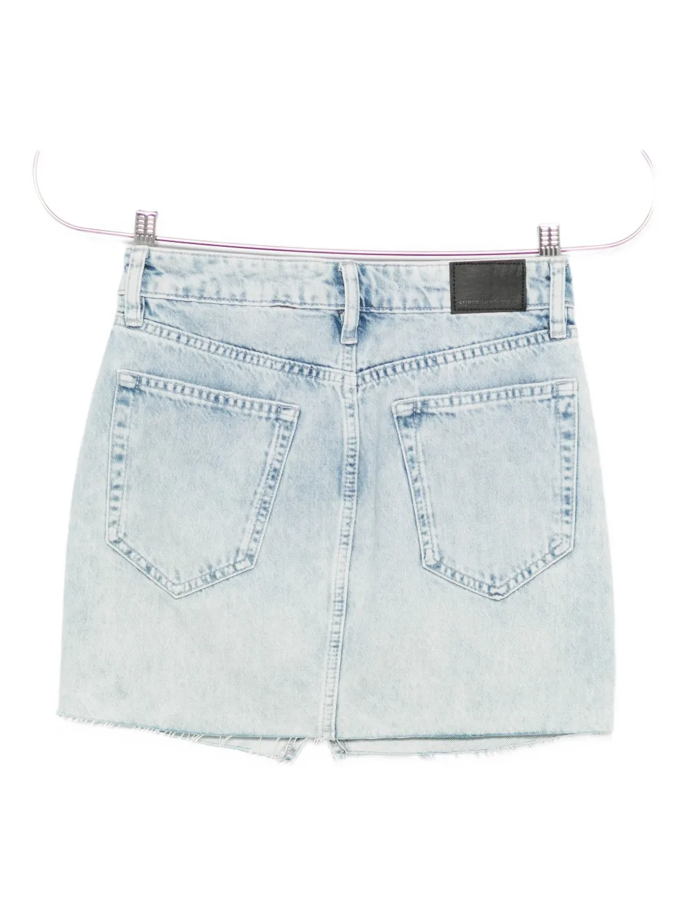 Superdry Frayed-hem Skirt In Blue