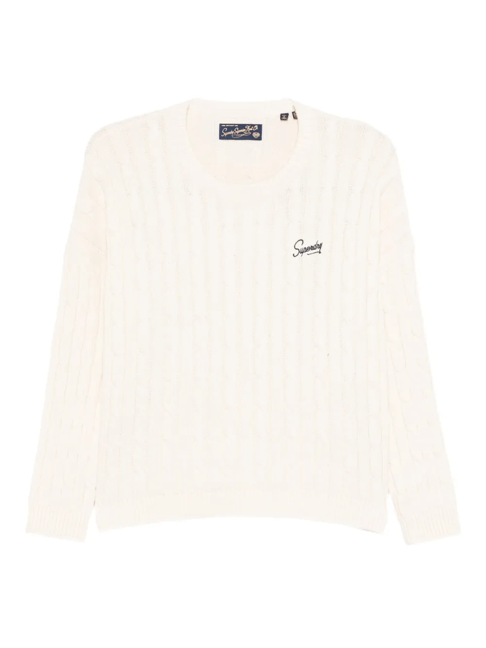 Superdry ケーブルニット セーター | ホワイト | Image 1