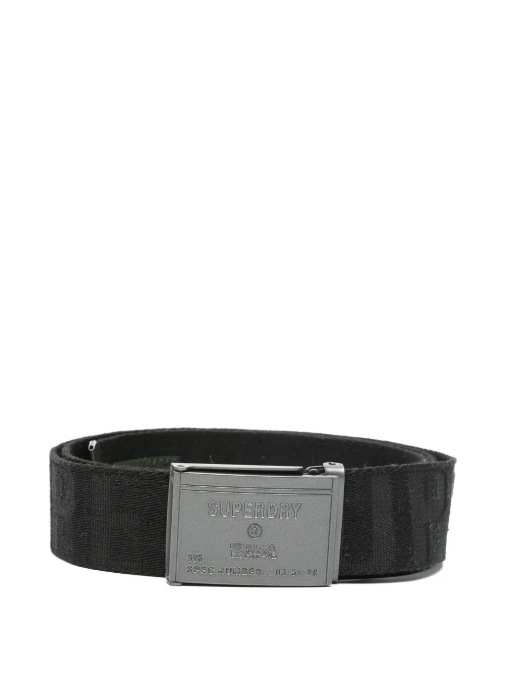 Superdry Logo-buckle Belt In Black