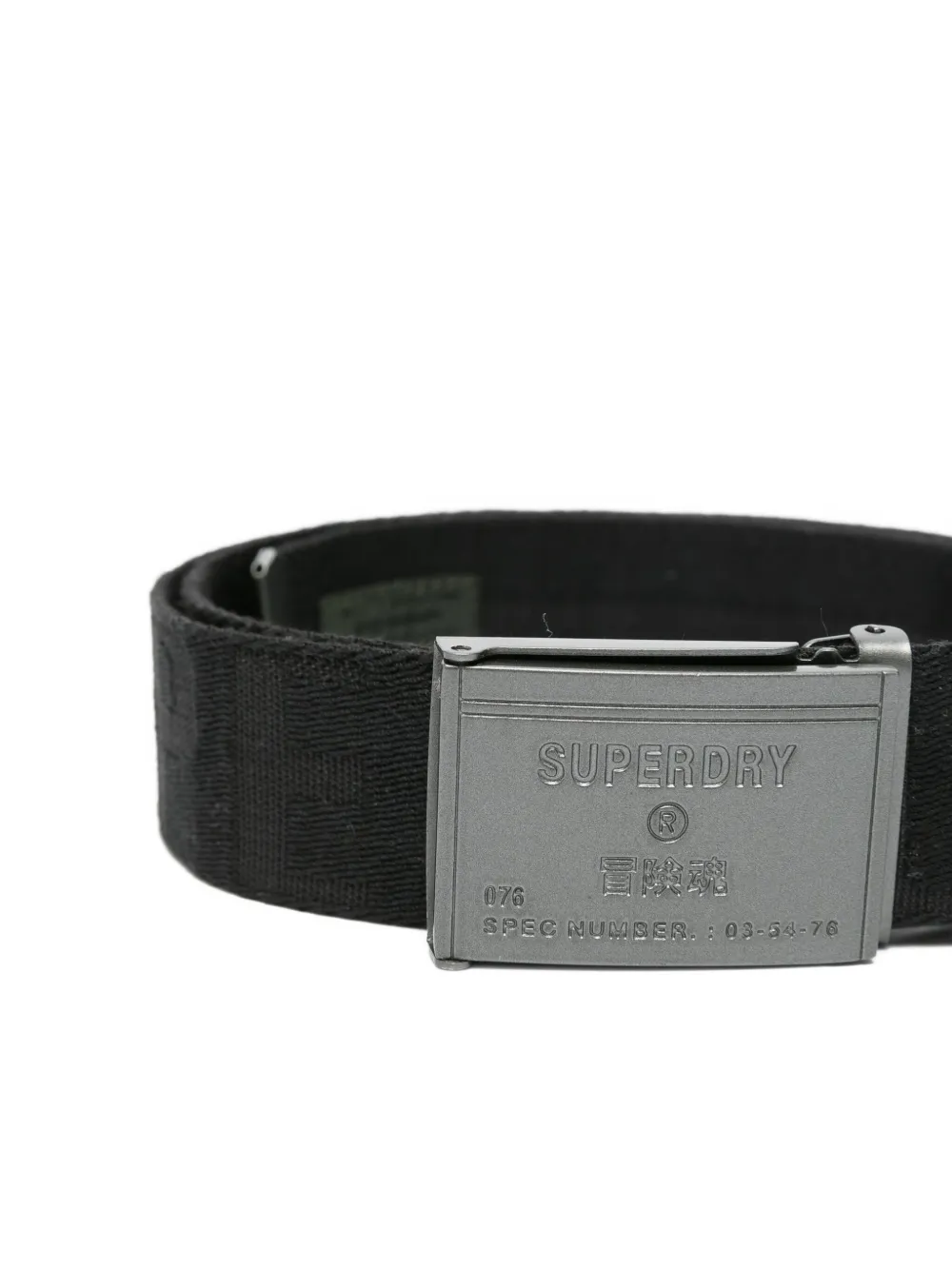 Superdry Logo-buckle Belt In Black