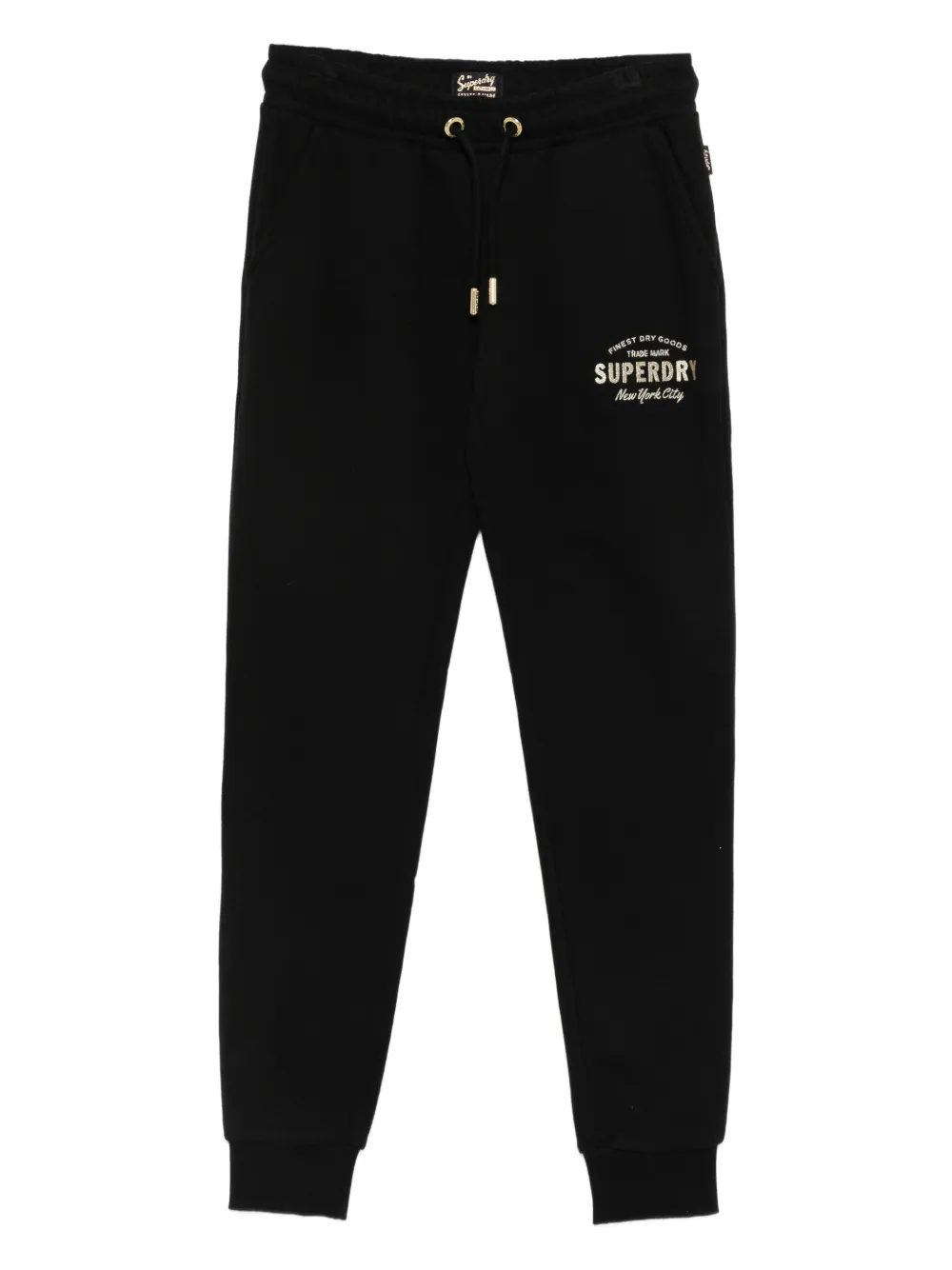 Superdry logo-embroidered track pants - Nero