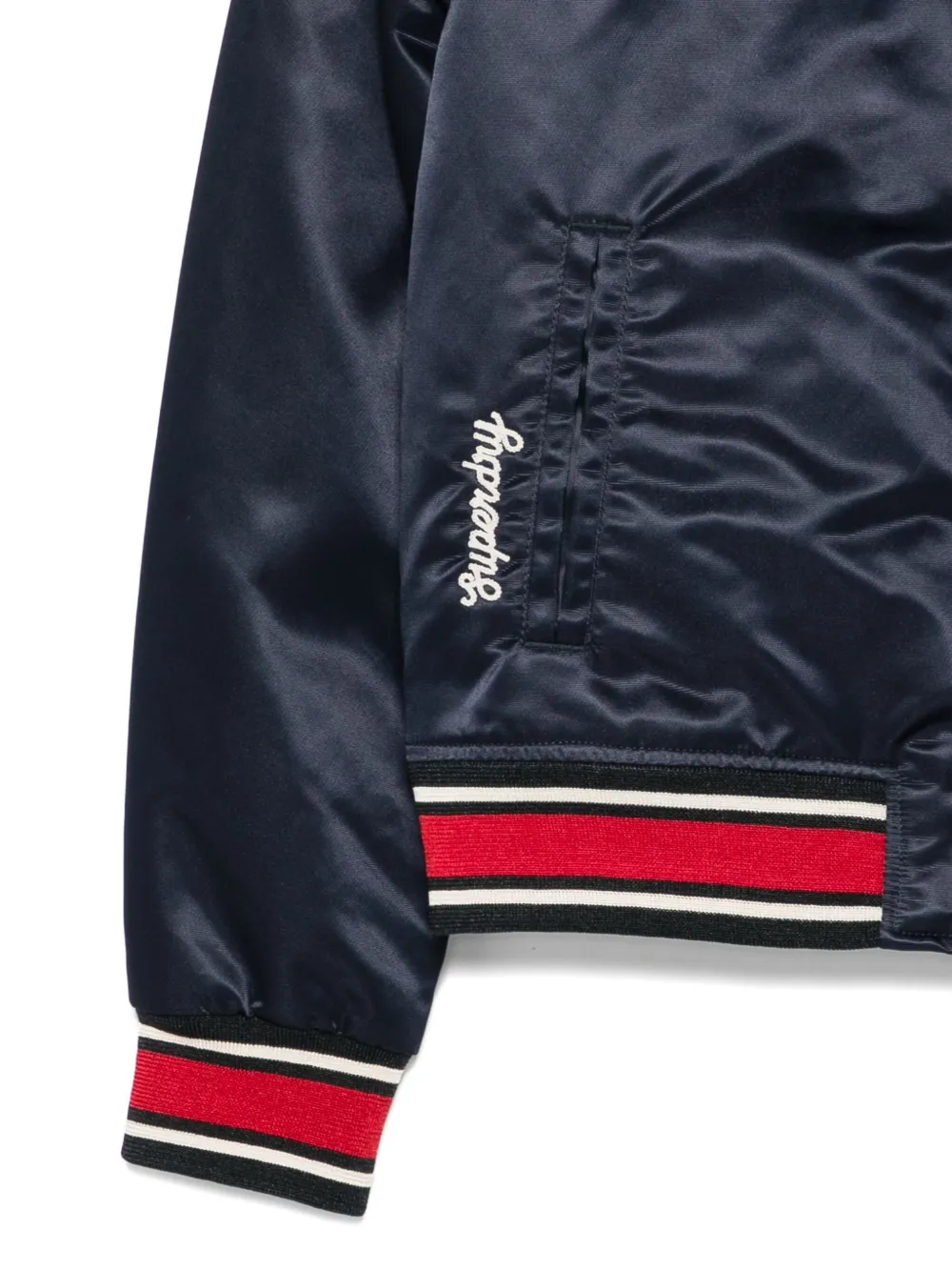 Superdry Logo-appliquéd Bomber Jacket In Blue