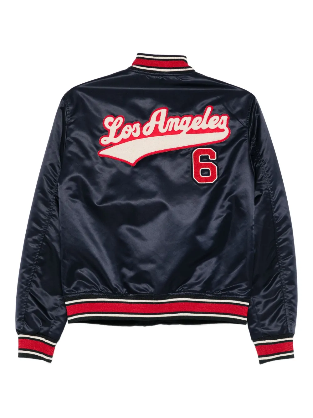 Superdry Logo-appliquéd Bomber Jacket In Blue