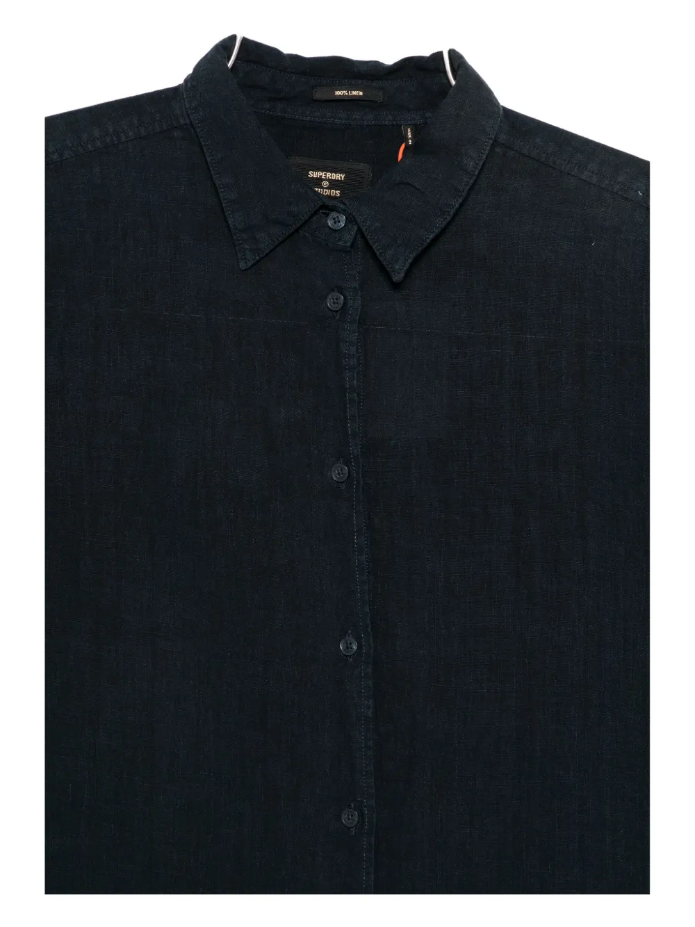 Superdry Buttoned Linen Shirt In Blue