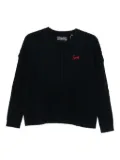 Superdry logo-embroidered cable-knit sweater - Black