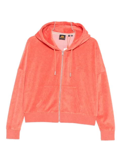 Superdry logo-embroidered zip-up hoodie 