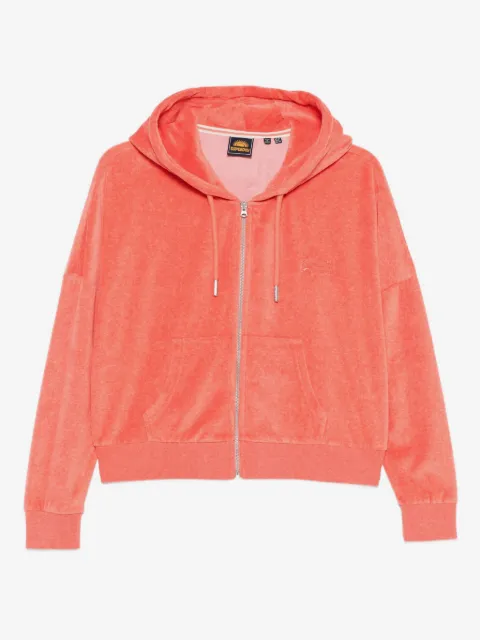 Superdry logo-embroidered zip-up hoodie 