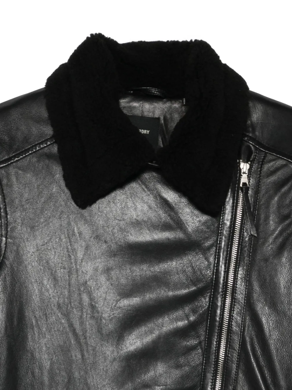 Superdry Bikerjack met lammy kraag Zwart