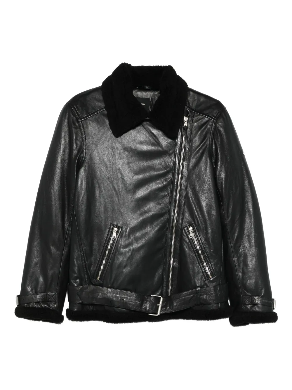 Superdry chamarra biker con cuello texturizado | negro | Image 1