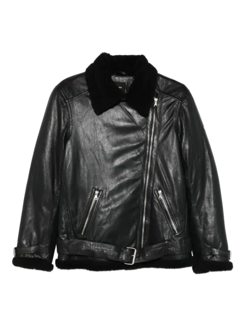 Superdry shearling-collar biker jacket