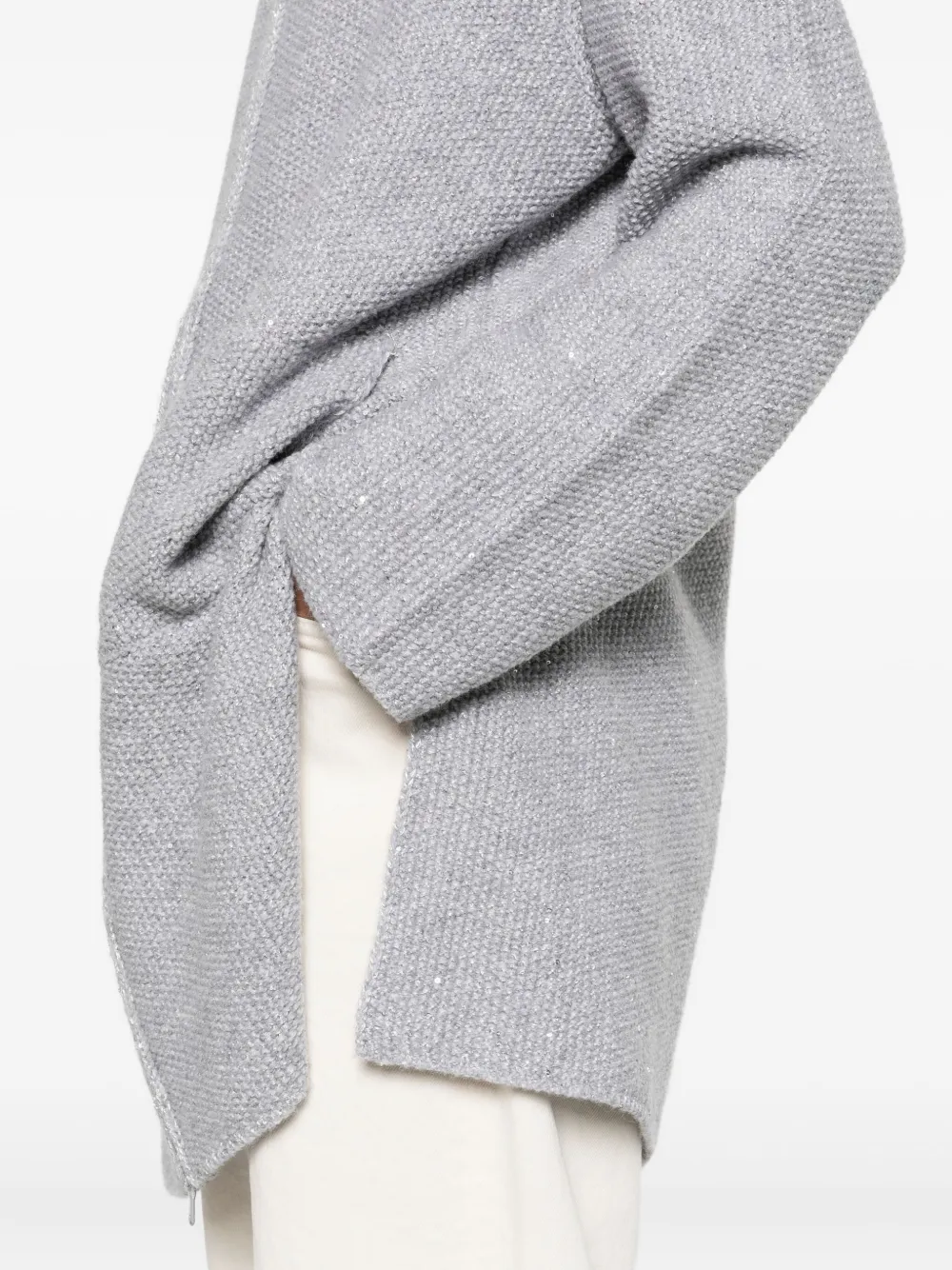Kangra Cashmere Sequin-embellished Cardigan In Gray