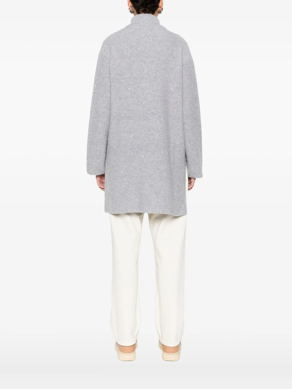 Kangra Cashmere Sequin-embellished Cardigan In Gray