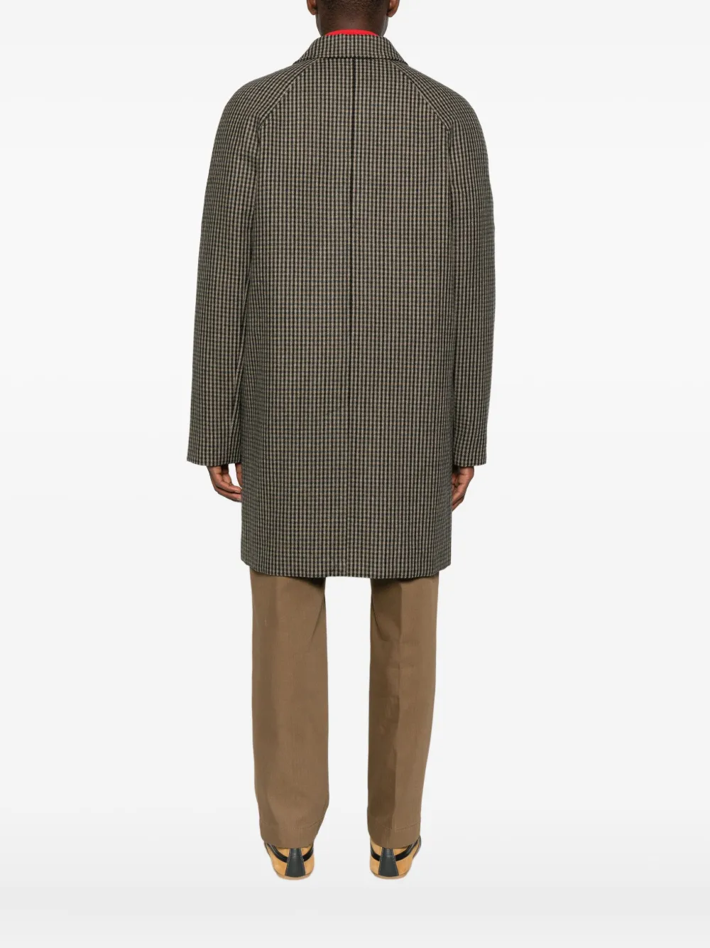 Apc Checked Button-fastening Coat In Brown