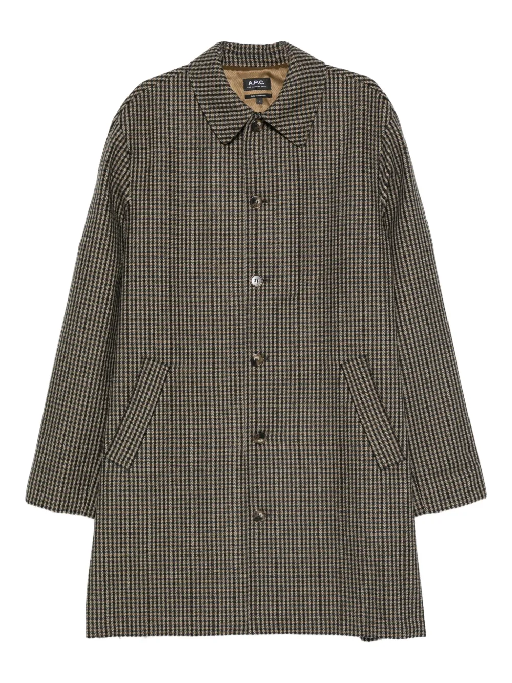 A.P.C. checked button-fastening coat | Brown | Image 1