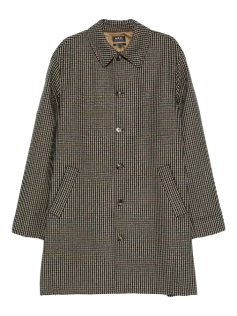 A.P.C. checked button-fastening coat