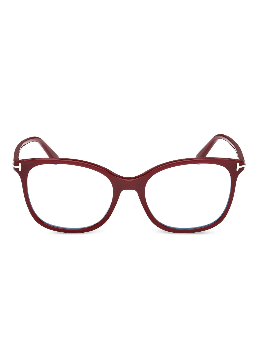 TOM FORD Eyewear hinge-detail round glasses | Red | Image 1