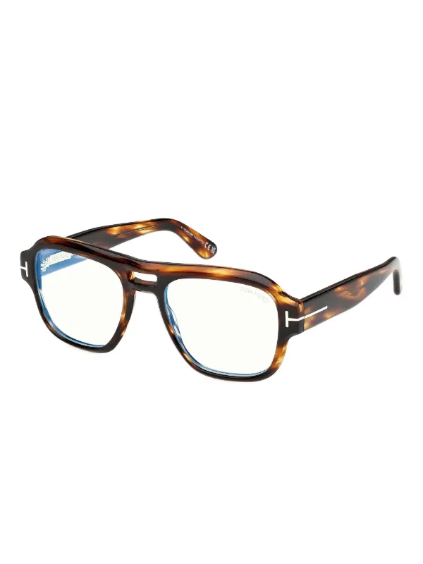 TOM FORD Eyewear ダブルブリッジ メガネフレーム | ブラウン