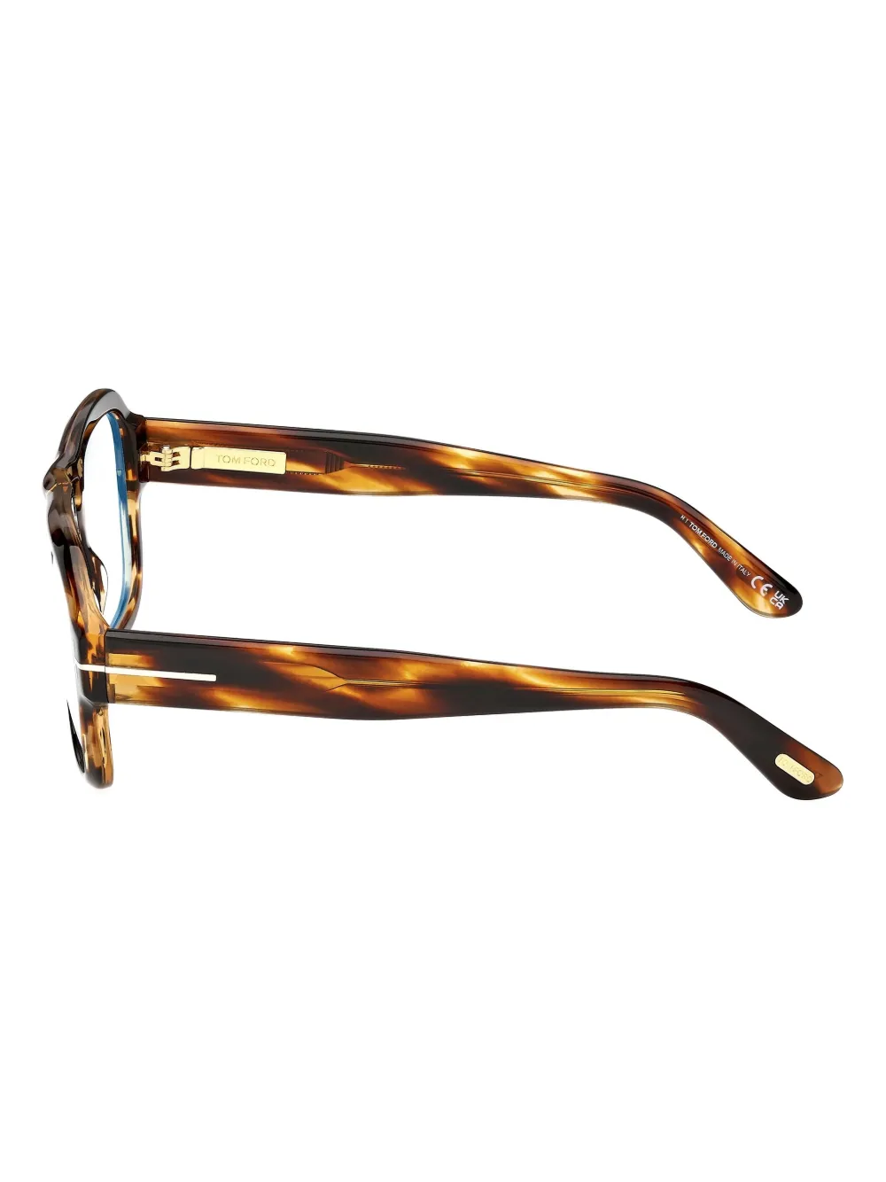 TOM FORD Eyewear Bril met dubbele neusbrug en scharnierdetail Bruin