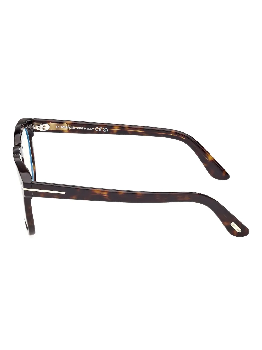 TOM FORD Eyewear Bril met rond montuur en scharnierdetail Bruin