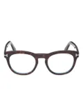 TOM FORD Eyewear hinge-detail round-frame glasses - Brown